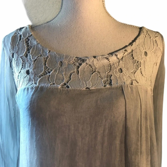 H TREND Sz XS Silk & Lace Italy Top/Shirt - Picture 2 of 6